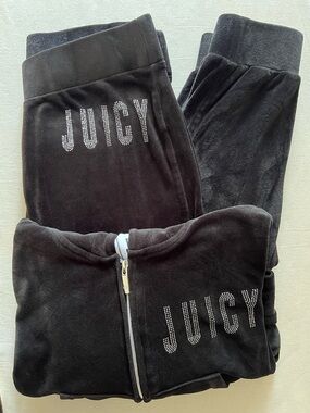Juicy Couture Black Velour Set